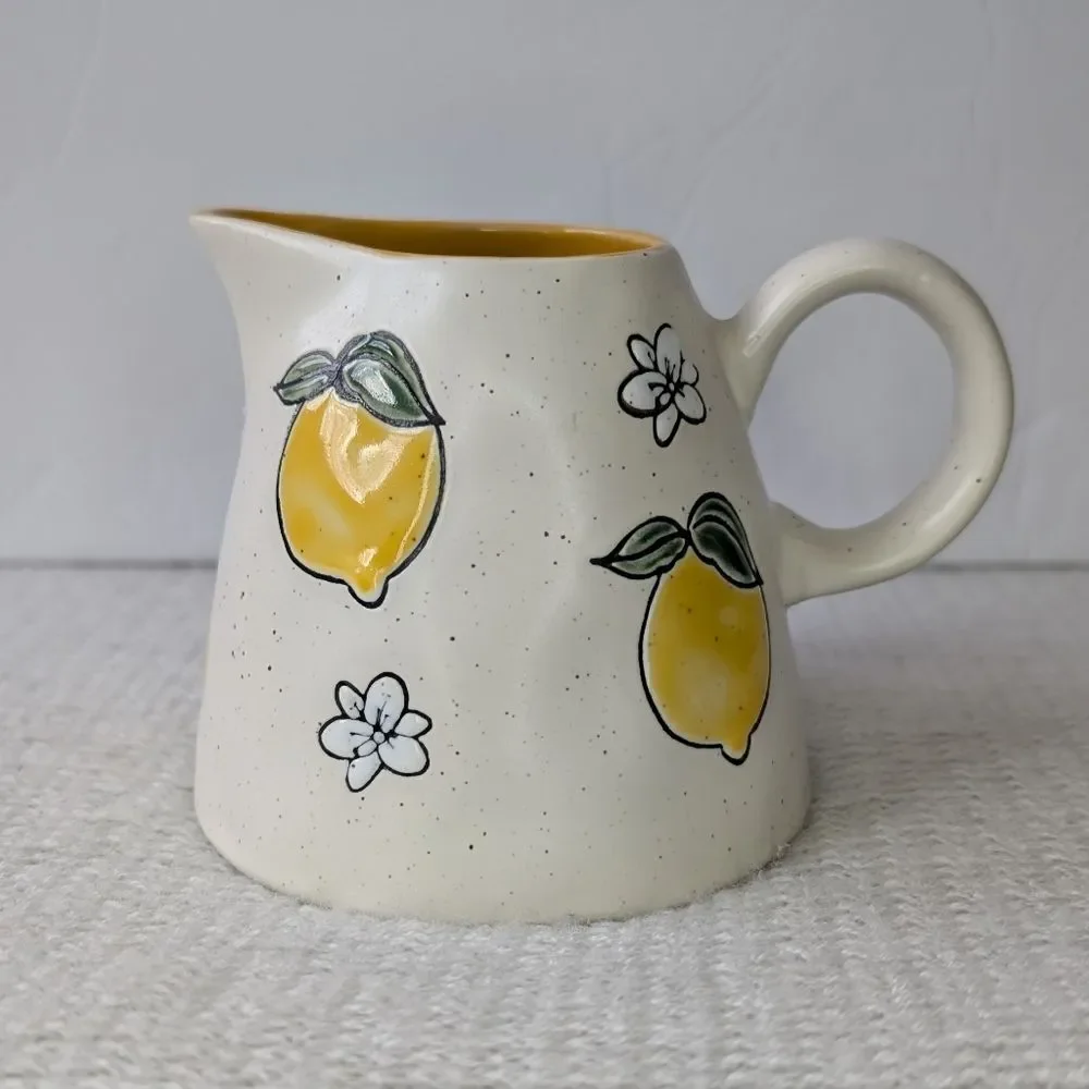 Lemon Bloom Ceramic Creamer By Inhomestylez